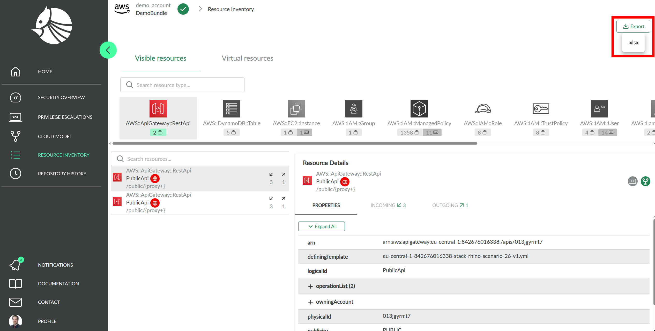 Cloud Model Export